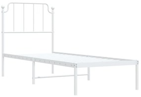 Giroletto con testiera metallo bianco 80x200 cm