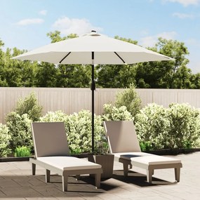 Vidaxl Ombrellone A Sbalzo Da Giardino Con Led 3m Bianco Sabbia /