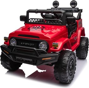 Macchina Elettrica per Bambini Fuoristrada Toyota Fj Cruiser 12V Telecomando Ruote in Gomma e Sedile in Pelle Rosso...