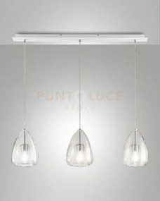 Britton lampadario a sospensione in vetro trasparente  d.22cm 3 luc...