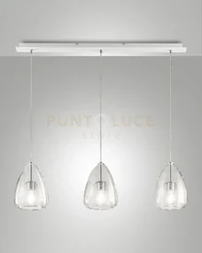 Britton lampadario a sospensione in vetro trasparente  d.22cm 3 luc...