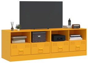 Mobili tv 2 pz giallo senape 67x39x44 cm in acciaio