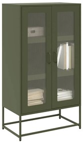 Credenza Verde Oliva 68x39x123 Cm İn Acciaio /