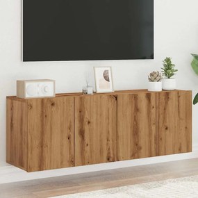 Mobili Tv A Parete 2pz Rovere Artigianale 60x30x41 Cm /