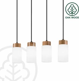 Lampadario sospeso con cavo MARKUS 4xE27/15W/230V nero/rovere