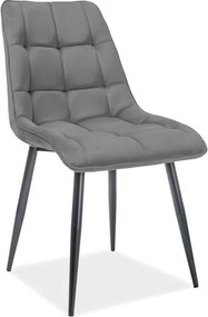 Sedia Chic in velluto opaco grigio grigio85