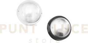 Applique turtle bianca tonda liscia in vetro ip54 1 luce attacco e2...