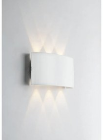 Applique LED moderno da esterno LED-W-BEETLE BCO bianco IP54, luce cct da bianco caldo al bianco neutro 890 lumen,