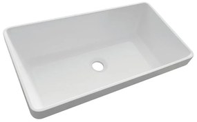 Lavabo da appoggio Loto rettangolare in resina L 58 x H 14 x P 32 cm bianco