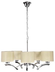 Lampadario a sospensione con filo DRAGA 5xE27/60W/230V beige/cromo lucido