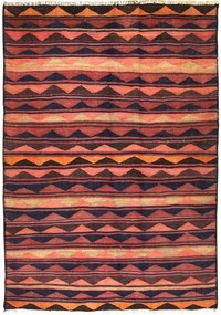 Kilim Tappeto 130 x 190 Rosso (Iran) Tessuto A Mano