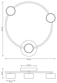 Plafoniera LUCIO 3xGX53/12W/230V nero