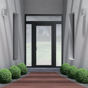 Portoncino d'ingresso Condo24 L 90 x H 210 cm in alluminio nero, apertura spingere a destra