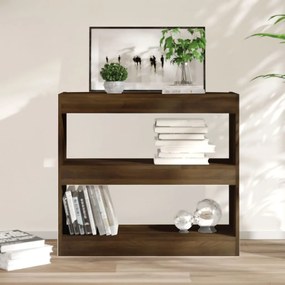 Libreria/divisorio rovere marrone 80x30x72 cm