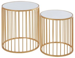 Tavolini da salotto rotondi con piano in vetro in set di 2 pezzi Avantis - Premier Housewares