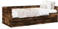 Divano Letto con Cassetti Rovere Fumo 90x200 cm Multistrato 3280822