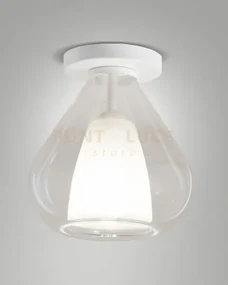 Lila plafoniera 1 luce trasparente in vetro con struttura in metall...