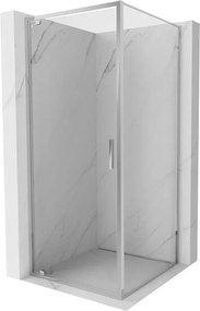 Mexen Exo cabina doccia apribile 75 x 75 cm, trasparente, cromo - 8181-075-075-01-00