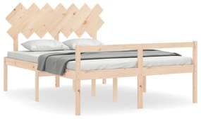 Letto per Anziani con Testiera King in Legno Massello