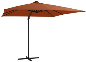 Ombrellone A Sbalzo Con Led 250x250 Cm Terracotta /