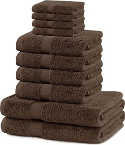 Set di asciugamani per viso e corpo tipo terry marroni in cotone 10 pz Marina – DecoKing