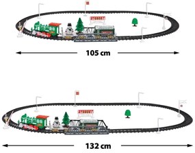Trenino natalizio a LED, alimentazione 2xAA, bianco caldo