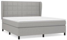 Giroletto a molle con materasso grigio chiaro180x200 cm tessuto