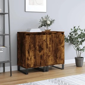 Credenze 2 Pz Rovere Fumo 40x35x70 Cm İn Legno Multistrato /