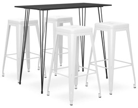 Set Da Bar 5 Pz Nero E Bianco /
