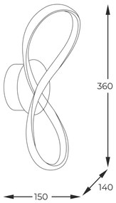 Zuma Line 20026W-GD - Applique a LED FERMI LED/12W/230V 3000/4000/6000K