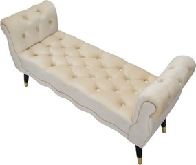 Panchina color crema con rivestimento in velluto Paris – Mauro Ferretti