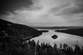 Fotomurale – Sera al lago in bianco e nero