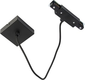 Alimentatore I con piastra di montaggio quadrata per binario monofase nero - Iconic