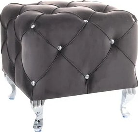 Pouf Hestia K in velluto grigio - Blu14