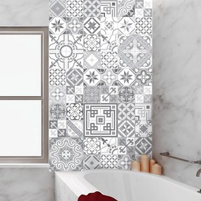 Set di 60 adesivi murali dal design vintage in tonalità di grigio, 10 x 10 cm - Ambiance