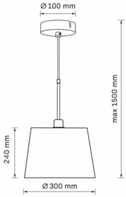 Lampadario a sospensione con filo ELENA 1xE27/20W/230V nero
