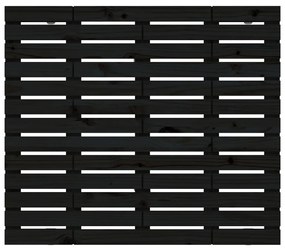 Testiera da parete nera 126x3x91,5cm in legno massello di pino