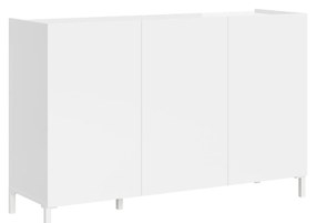 Madia e Porta TV Solaria bianco lucido con ante e cassetti, 3 Ante / 130x40x84 cm
