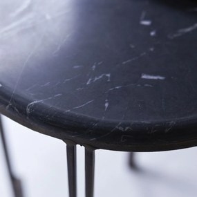Tikamoon - Tavolino tondo in metallo e marmo 40 Simëon
