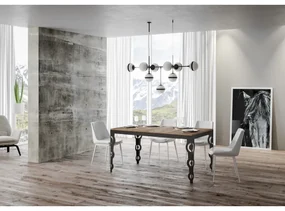 Tavolo Karamay Evolution piano Quercia Natura 90x120 Allungato 224 telaio Antracite