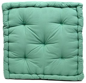 Cuscino da pavimento Futon Pouf Flexible effetto cotone verde 60 x 60 cm