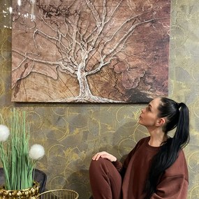 Quadro su tela – Corona dell'albero con tocco astratto