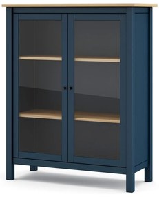 Vetrina in legno di pino blu scuro/naturale 90x110 cm Misti - Marckeric