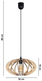 Lampadario a sospensione con filo EARTH 1xE27/60W/230V nero/beige