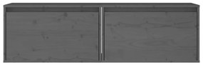 Pensili grigi 2 pz 60x30x35 cm in legno massello di pino