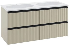 Mobile da bagno sotto lavabo L 60 x H 58 x P 48.1 cm beige laminato opaco, 2 cassetti SENSEA Studio