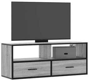 Mobile Tv Grigio Sonoma 100x31x39,5cm Legno Multistrato Metallo /
