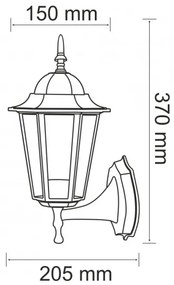 Applique da esterno 1xE27/20W/230V IP43 nero