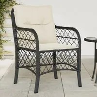 Sedie da Giardino con Cuscini 2 pz Nere in Polyrattancod mxl 86711