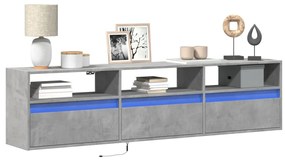 Mobile Tv A Parete Con Led Grigio Cemento 180x31x45 Cm /